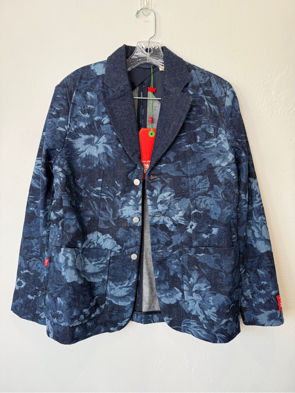 Kenzo X Levi's Men's Size Small Floral Denim Blazer Jacket Nwt